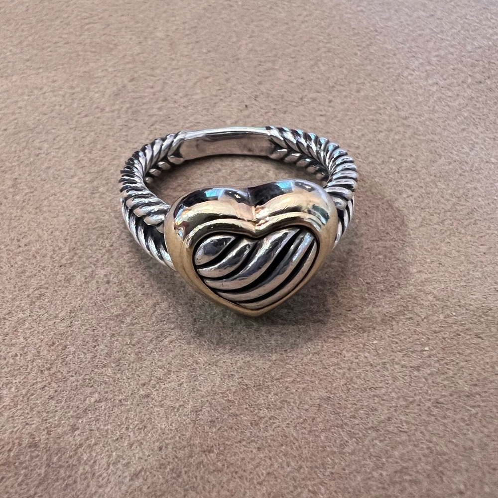 David Yurman Two toned cable heart ring